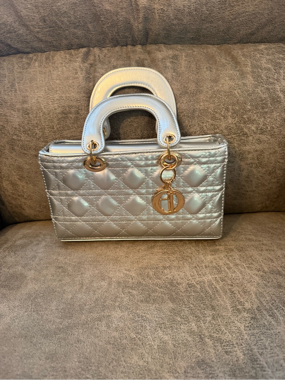 Silver handbag brand new